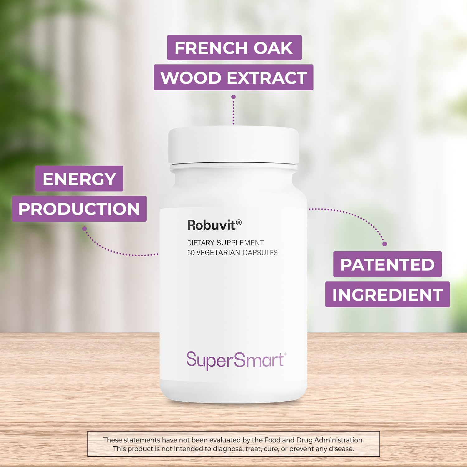 Supersmart Robuvit French Oak Wood Supplement 100mg side view