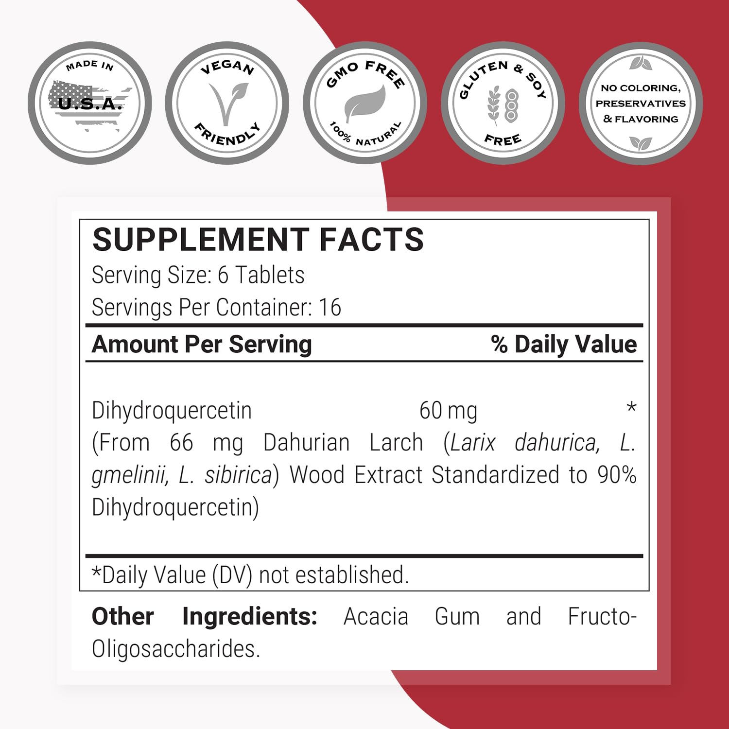 Supersmart Taxifolin Supplement back view with ingredient list