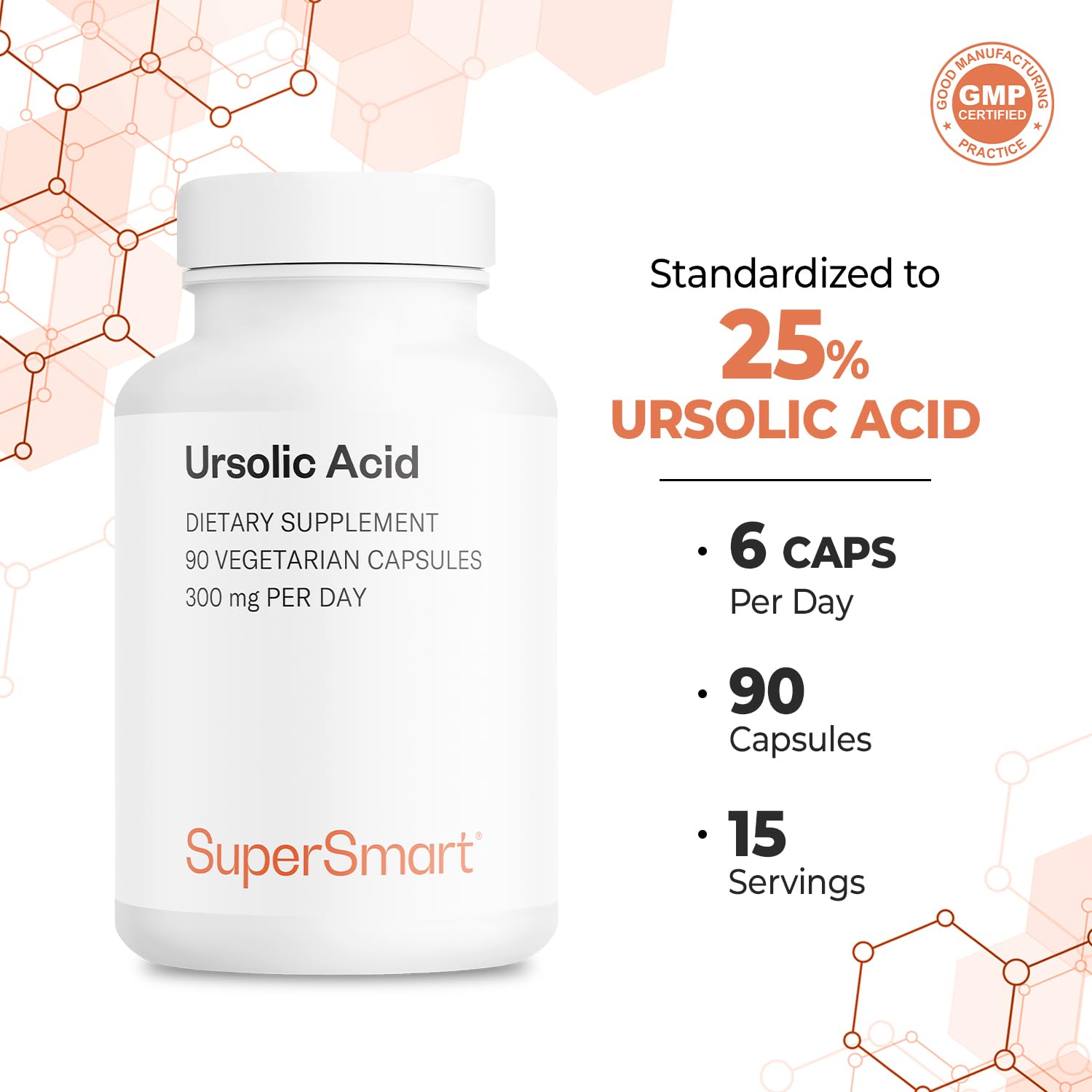 Supersmart Ursolic Acid Supplement 25% ingredients list