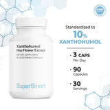 Supersmart Xanthohumol Hops Supplements displayed on a wooden table