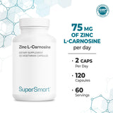 Supersmart Zinc L Carnosine supplement showing ingredient list