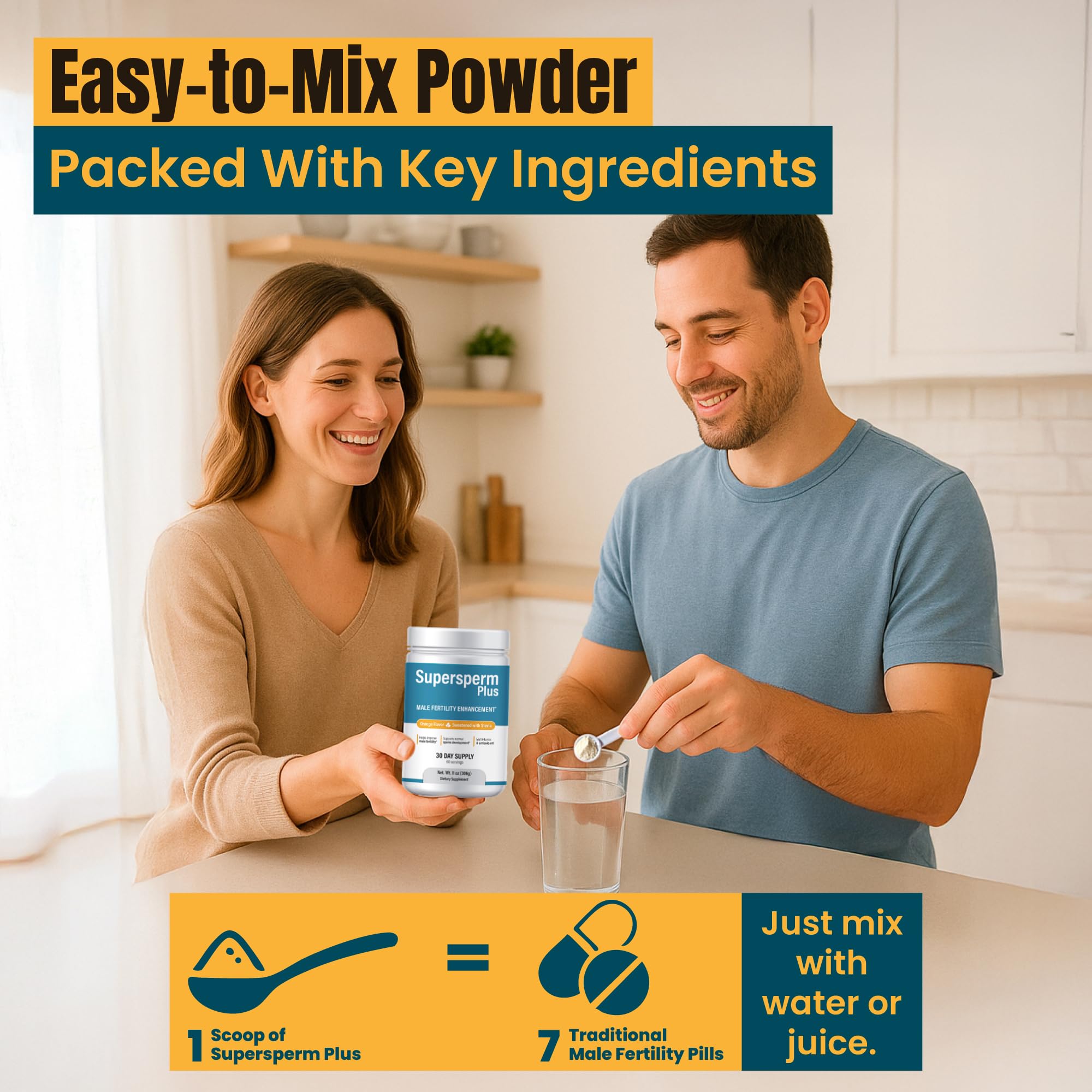 Supersperm Plus L-Arginine Supplement mixed in water
