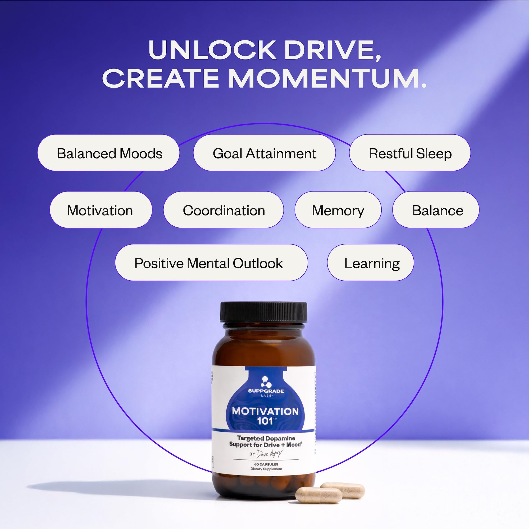 Suppgrade Labs Motivation 101 blended vitamin supplement with a glass of water
