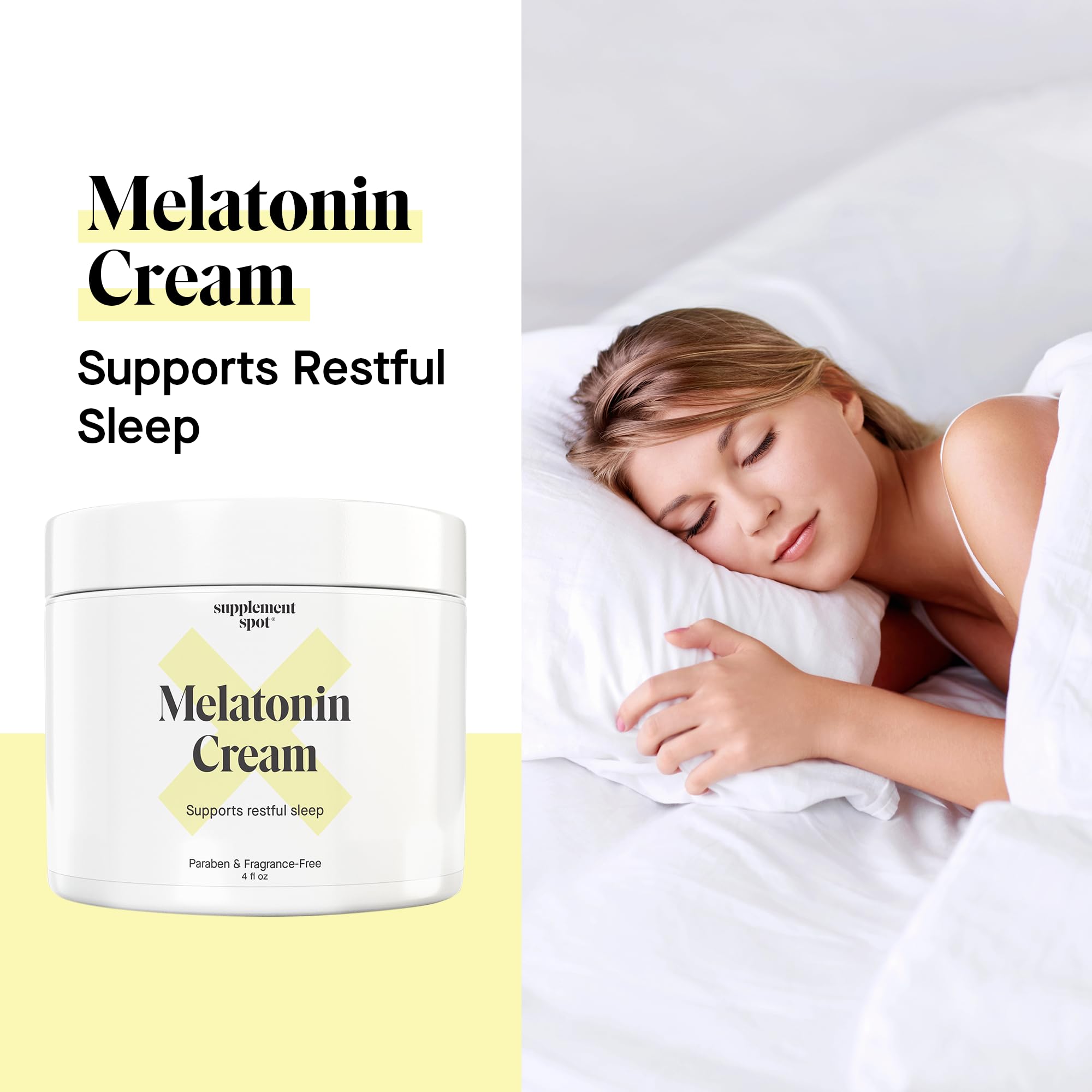 Supplement Spot Melatonin Sleep Lotion 3mg back view