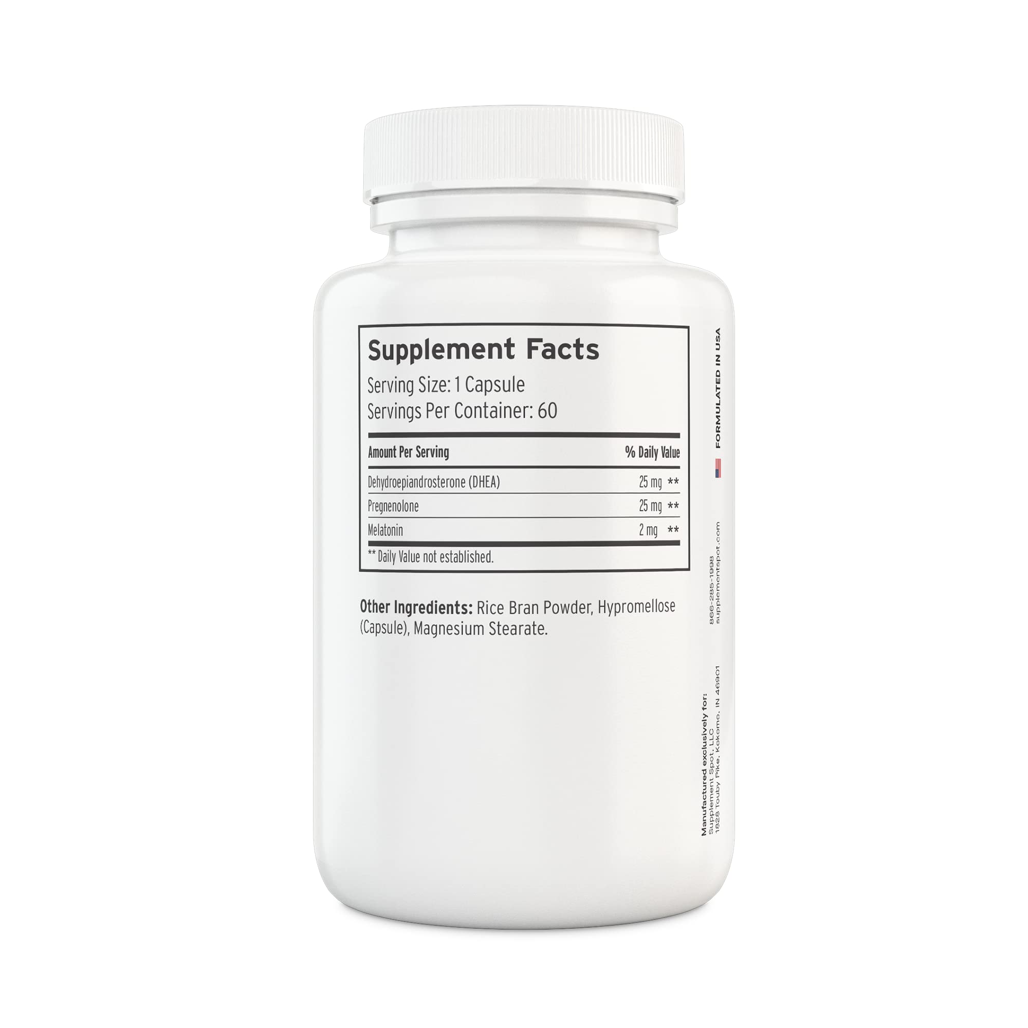 Supplement Spot Natural Mood Balance Supplement back view with nutritional information