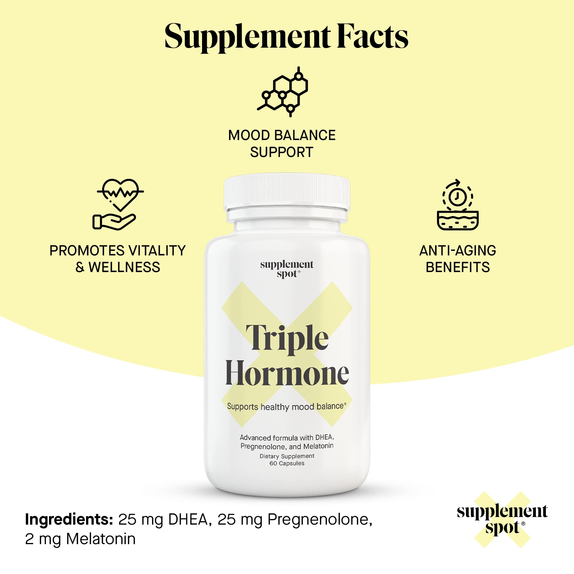 Supplement Spot Natural Mood Balance Supplement capsules in hand