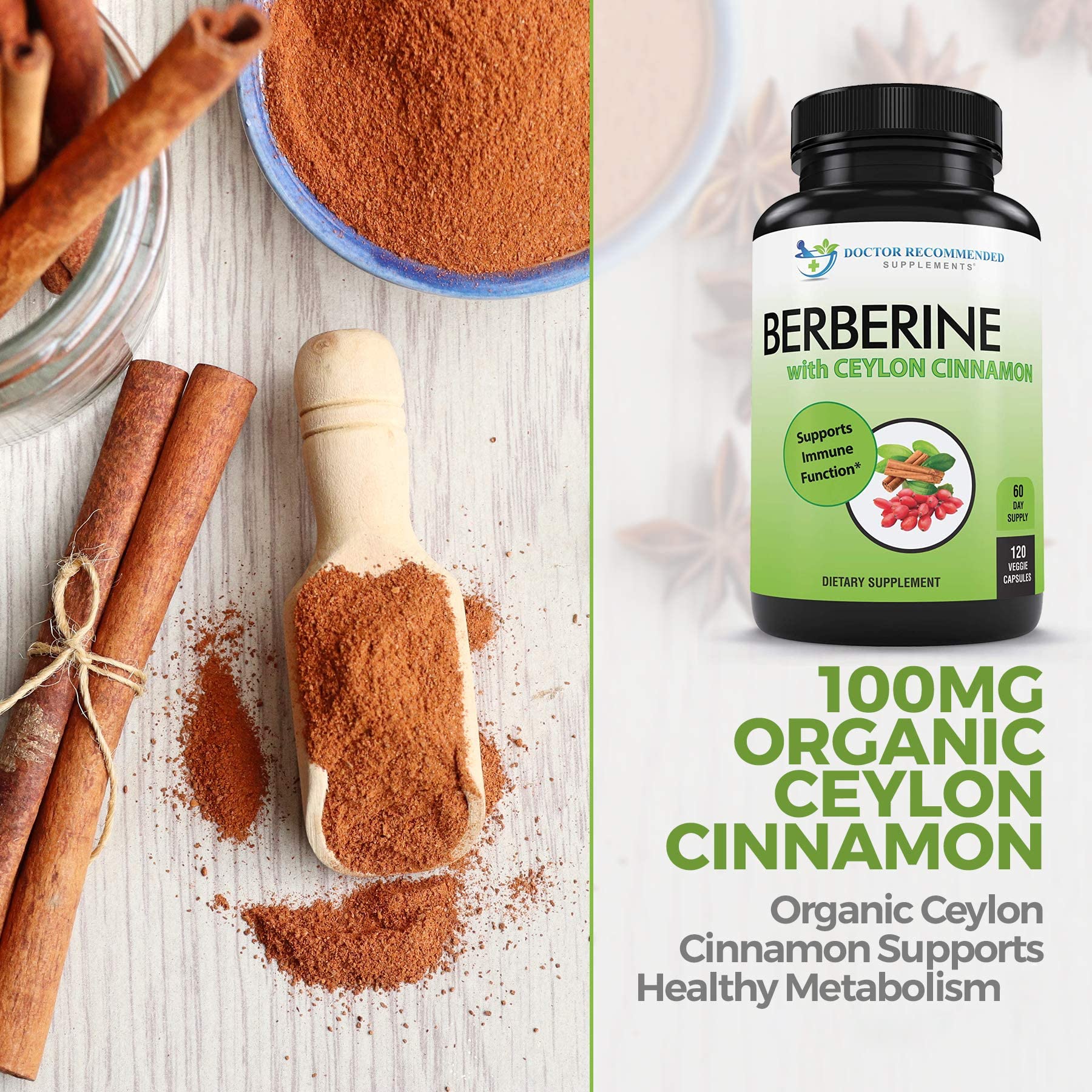 SUPPLEMENTS Berberine & Ceylon Cinnamon ingredients list