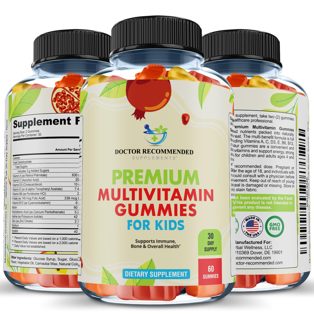 SUPPLEMENTS Kids Multivitamin Gummies front view