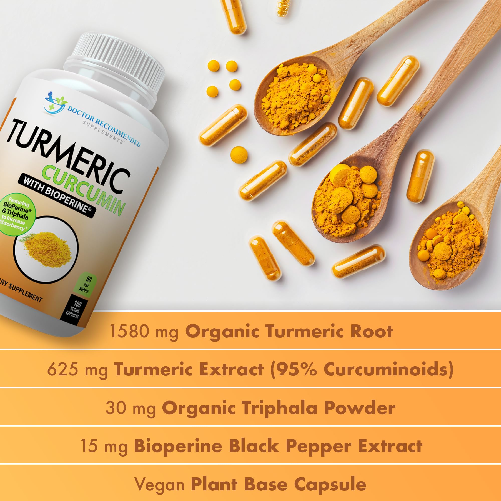 SUPPLEMENTS Organic Turmeric with Triphala bottle