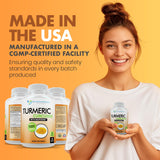 SUPPLEMENTS Organic Turmeric with Triphala on a wooden table
