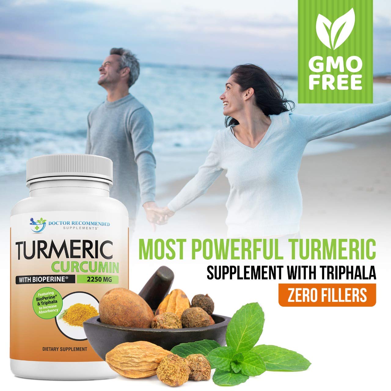 SUPPLEMENTS Organic Turmeric with Triphala with measuring spoon