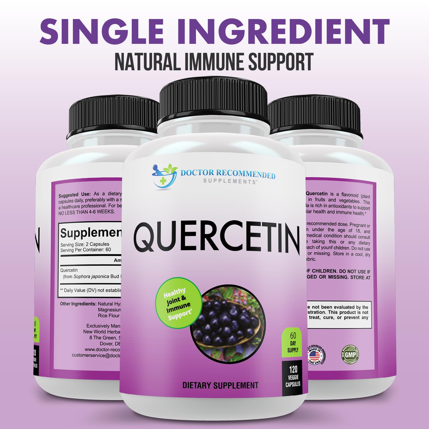 SUPPLEMENTS Quercetin 1000mg bottle top view