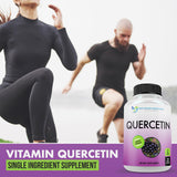 SUPPLEMENTS Quercetin 1000mg veggie capsules on a wooden table