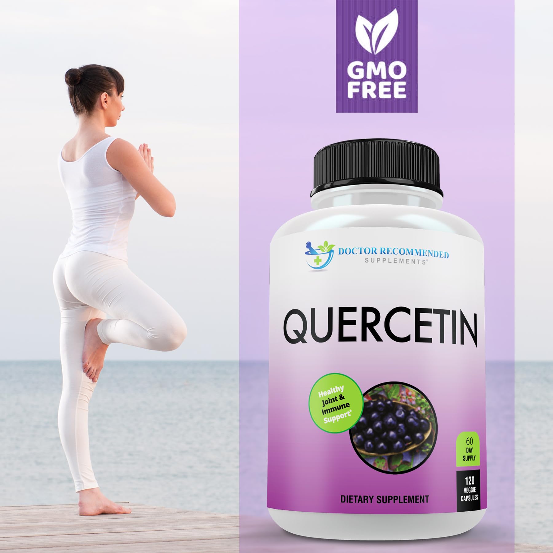SUPPLEMENTS Quercetin 1000mg veggie capsules with fresh vegetables