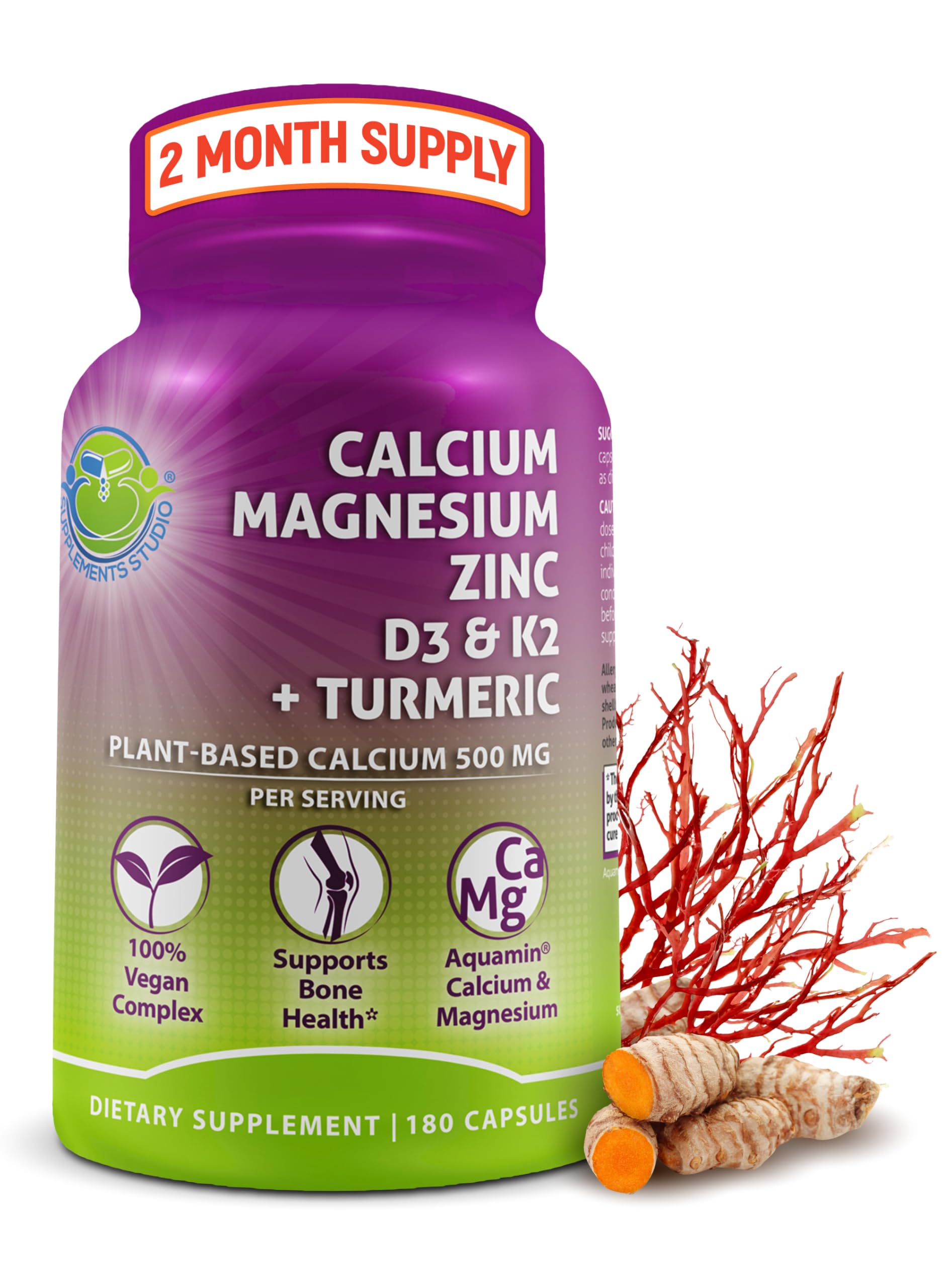 SUPPLEMENTS STUDIO Calcium Magnesium Complex 500mg front view