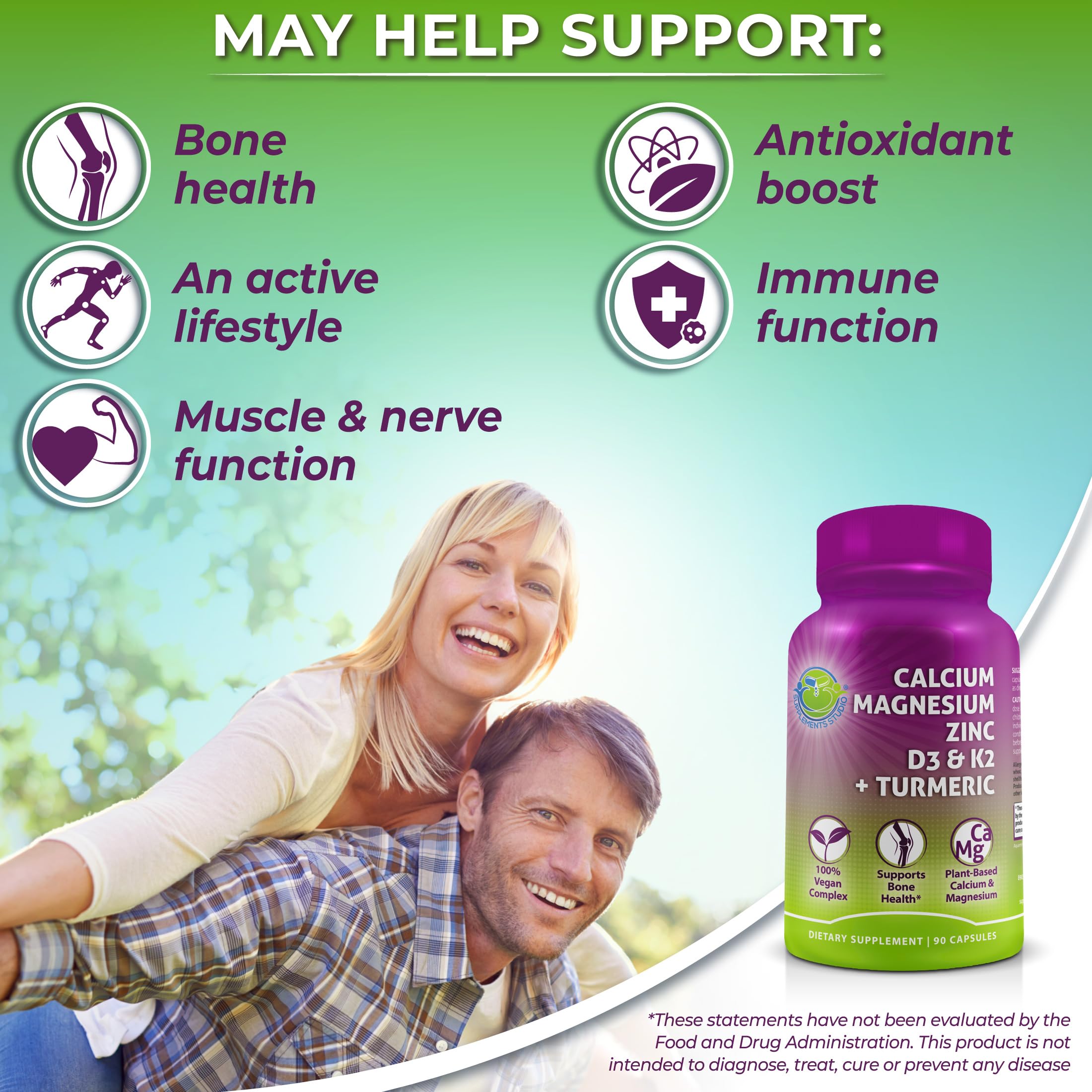 SUPPLEMENTS STUDIO Calcium Magnesium Complex capsules on a white background