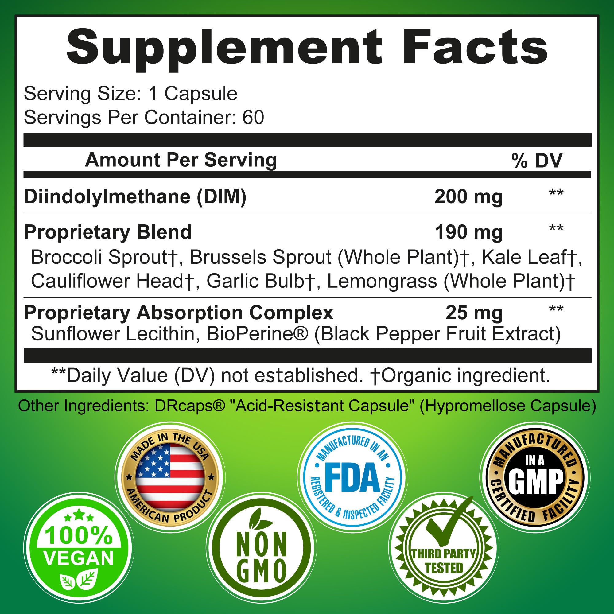 SUPPLEMENTS STUDIO DIM Supplement 200mg capsules on a wooden table
