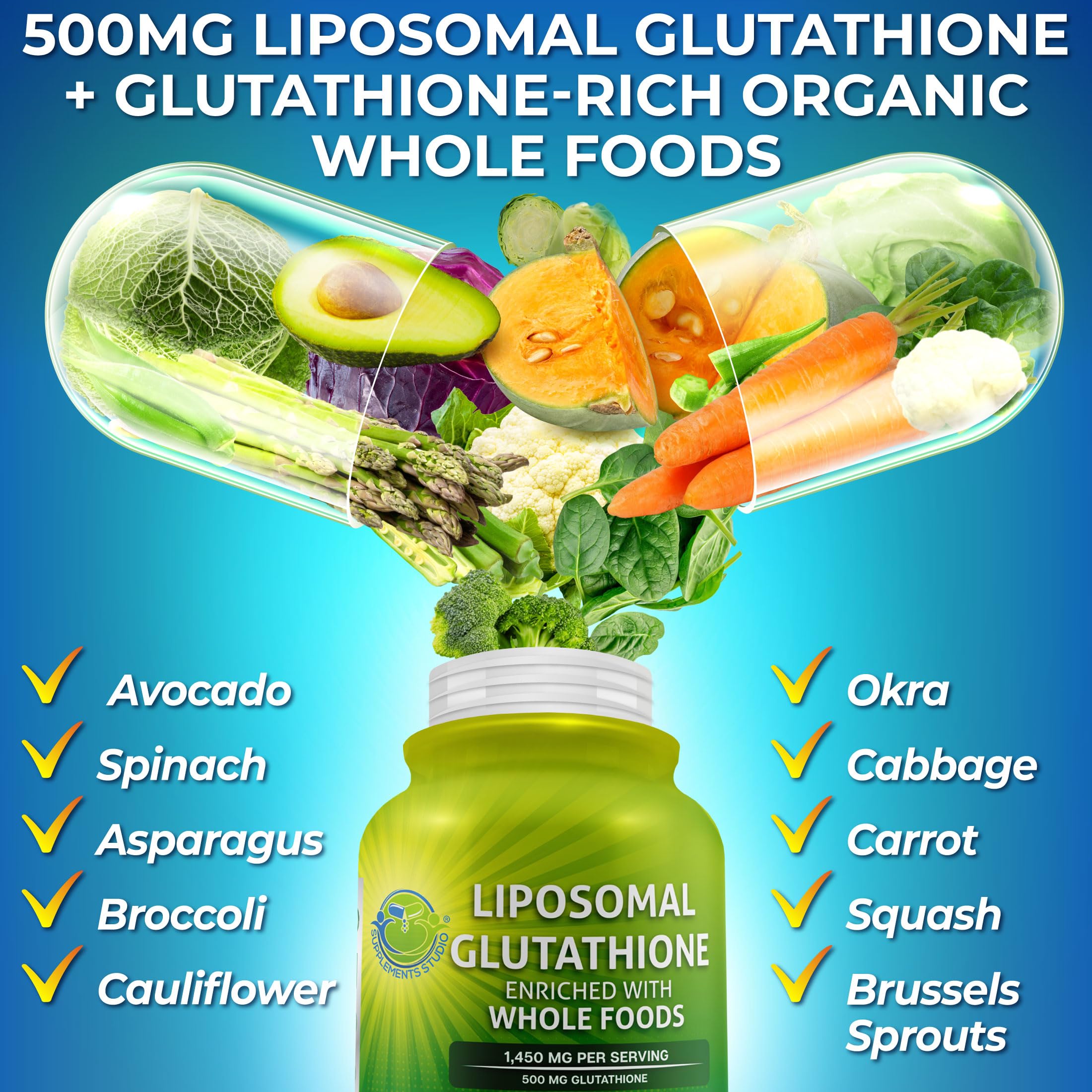 SUPPLEMENTS STUDIO Liposomal Glutathione Supplement ingredients list