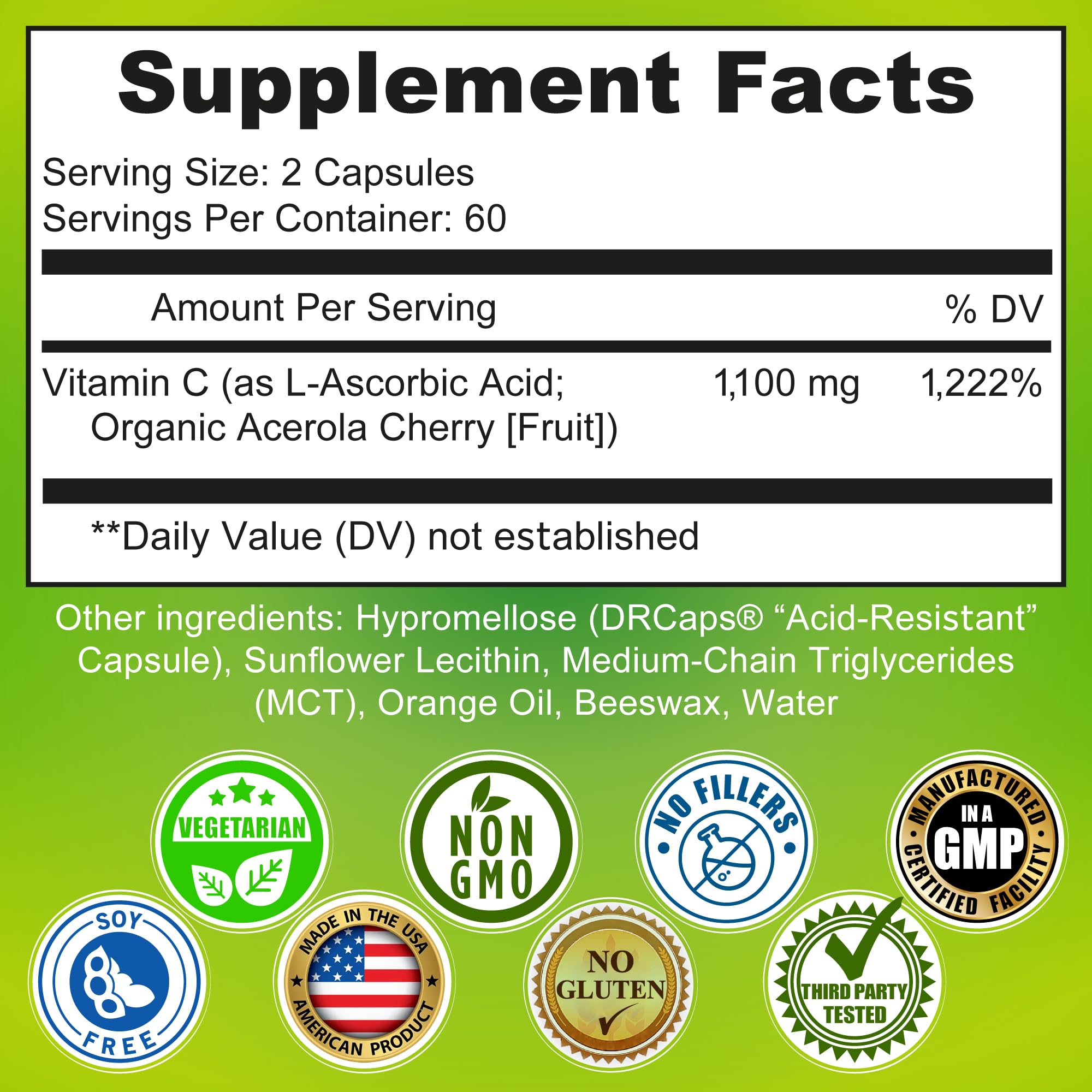SUPPLEMENTS STUDIO Liposomal Vitamin C 1100mg capsules side view