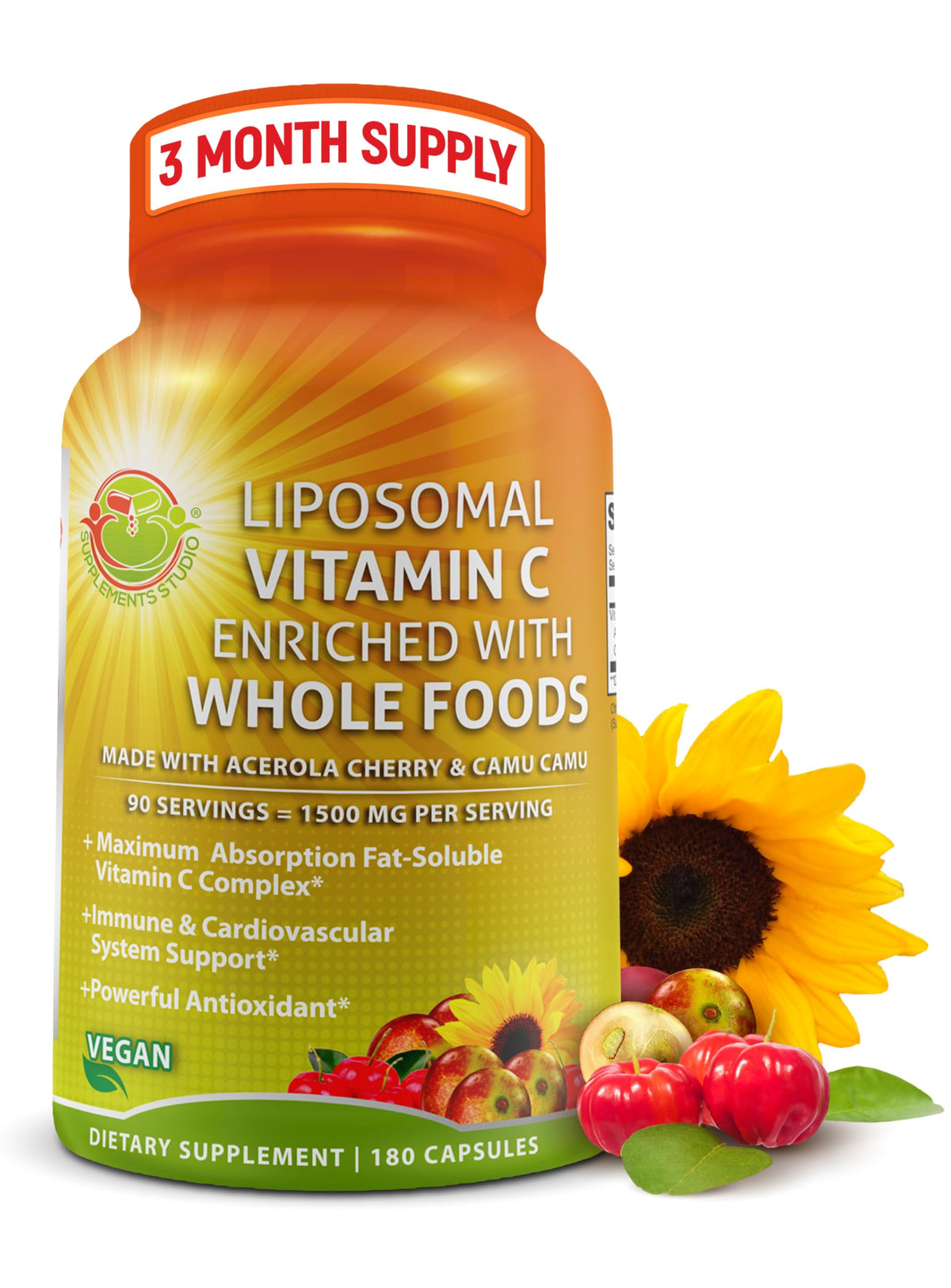 SUPPLEMENTS STUDIO Liposomal Vitamin C 1500mg capsules front view