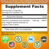 SUPPLEMENTS STUDIO Liposomal Vitamin C 1500mg capsules side view