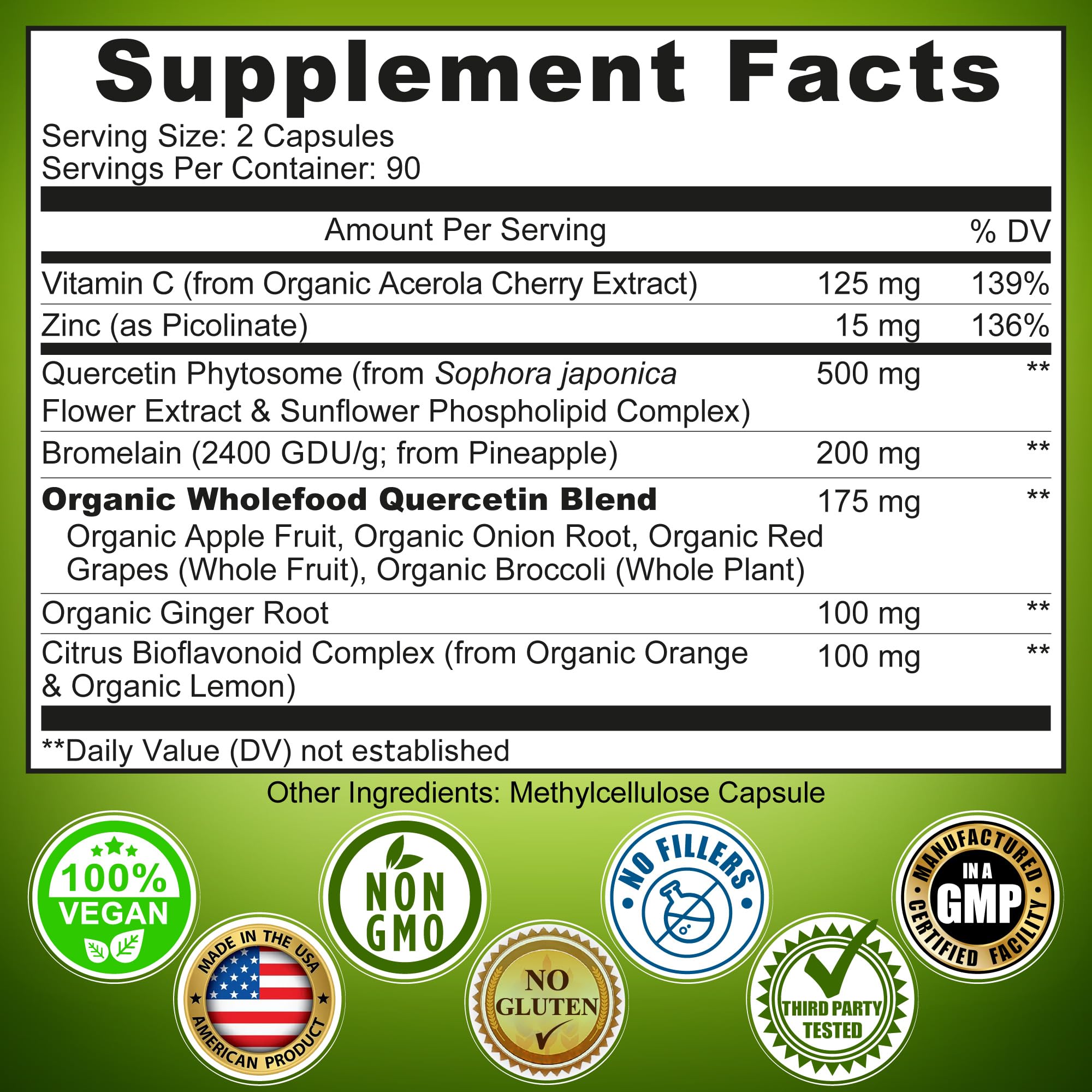 SUPPLEMENTS STUDIO Quercetin Phytosome supplement dosage information