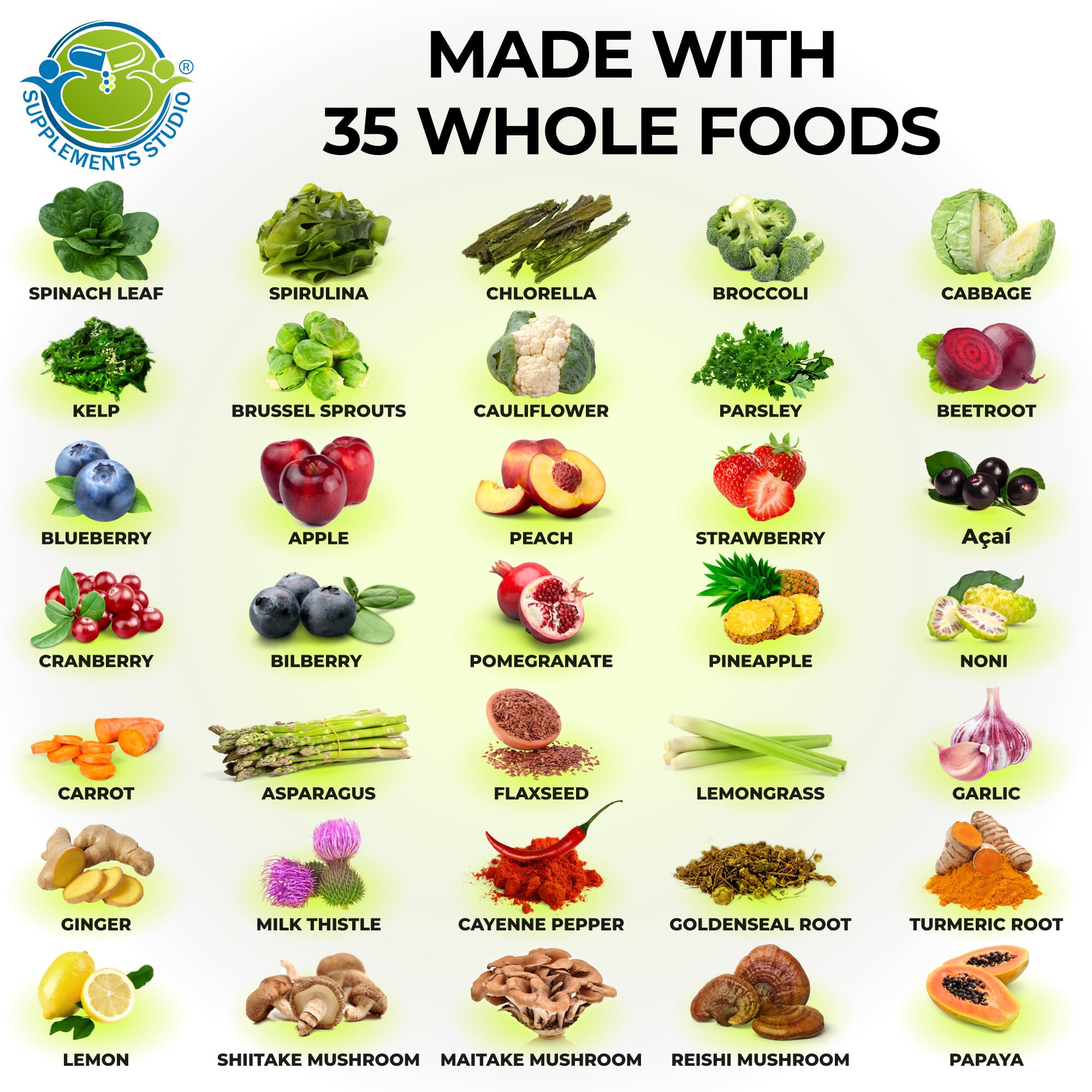 SUPPLEMENTS STUDIO Vegan Methylated Multivitamin 85g ingredients list