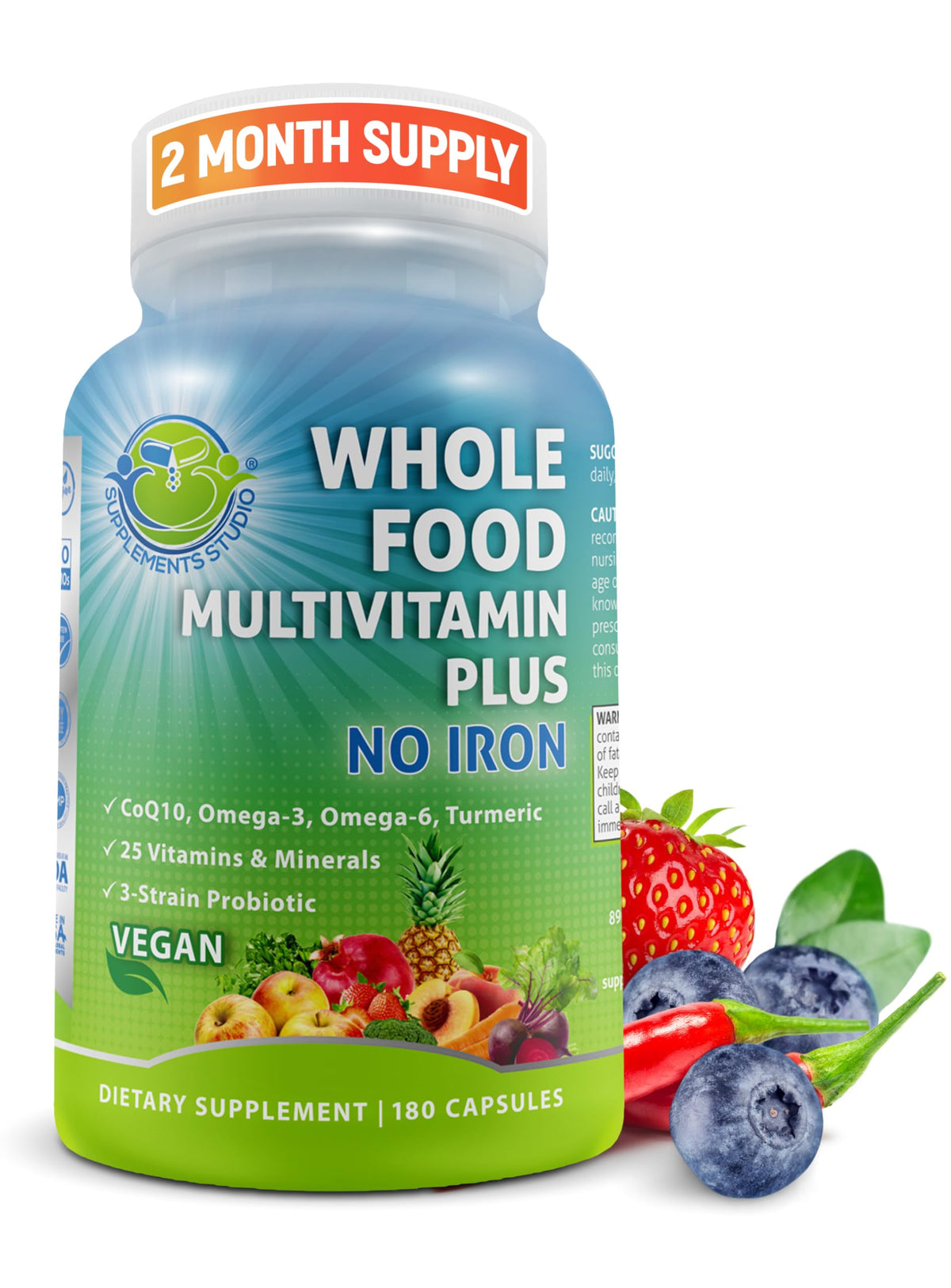 SUPPLEMENTS STUDIO Vegan Methylated Multivitamin 90 Capsules front view