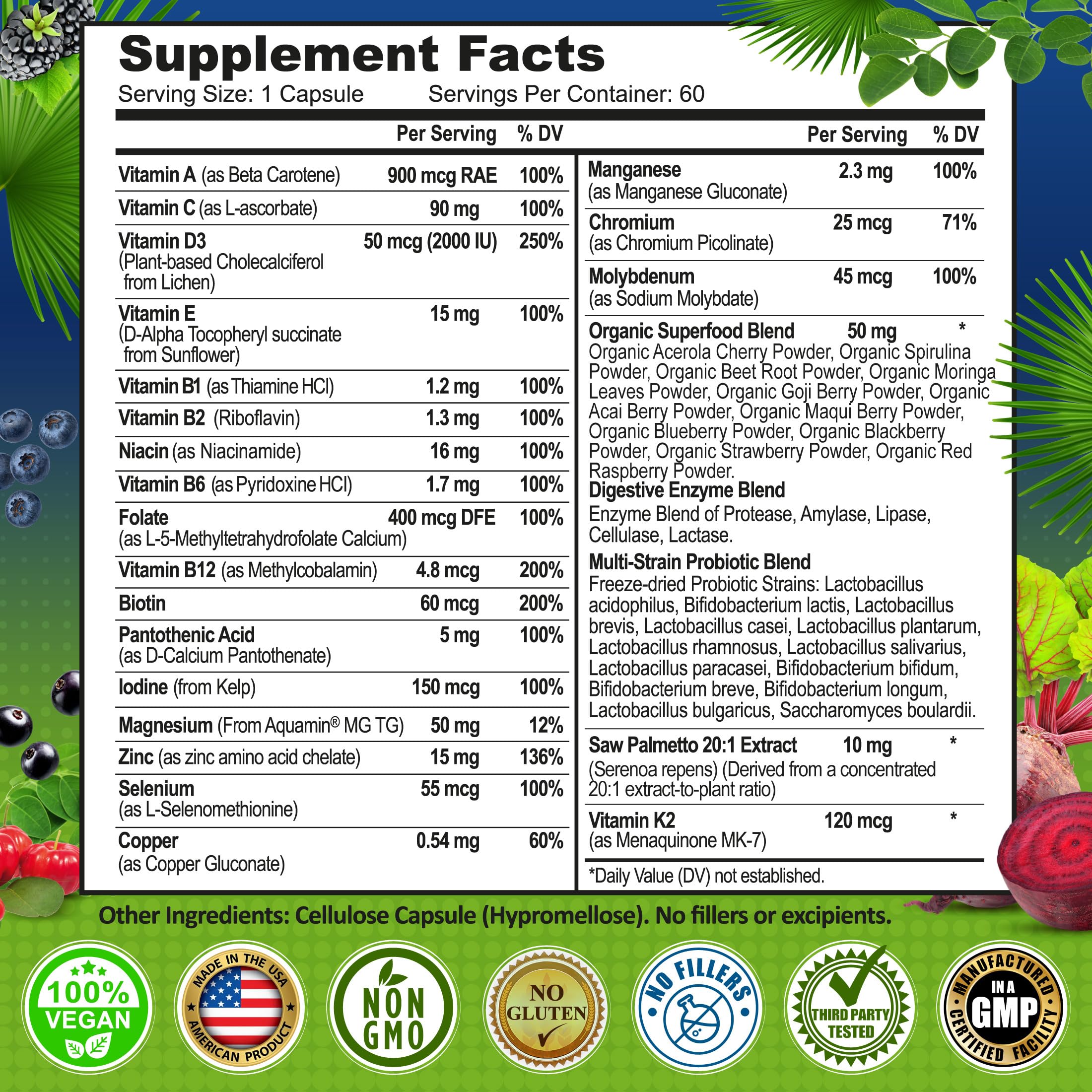 SUPPLEMENTS STUDIO Vegan Multivitamin for Men bottle on a table
