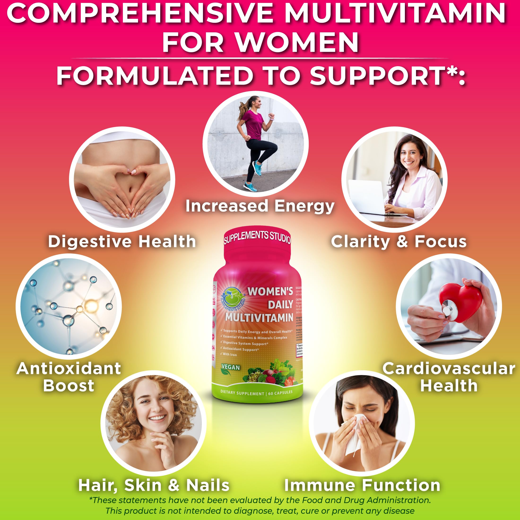 SUPPLEMENTS STUDIO Vegan Multivitamin for Women 60 capsules ingredients list