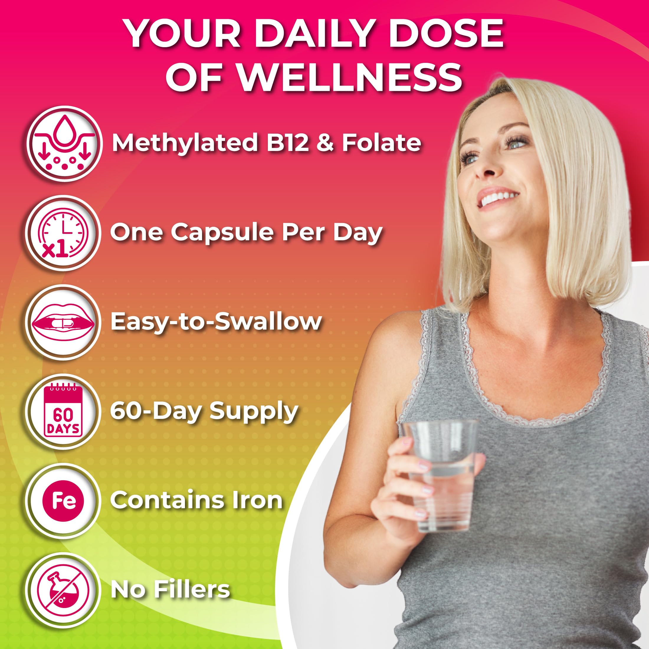 SUPPLEMENTS STUDIO Vegan Multivitamin for Women 60 capsules side view