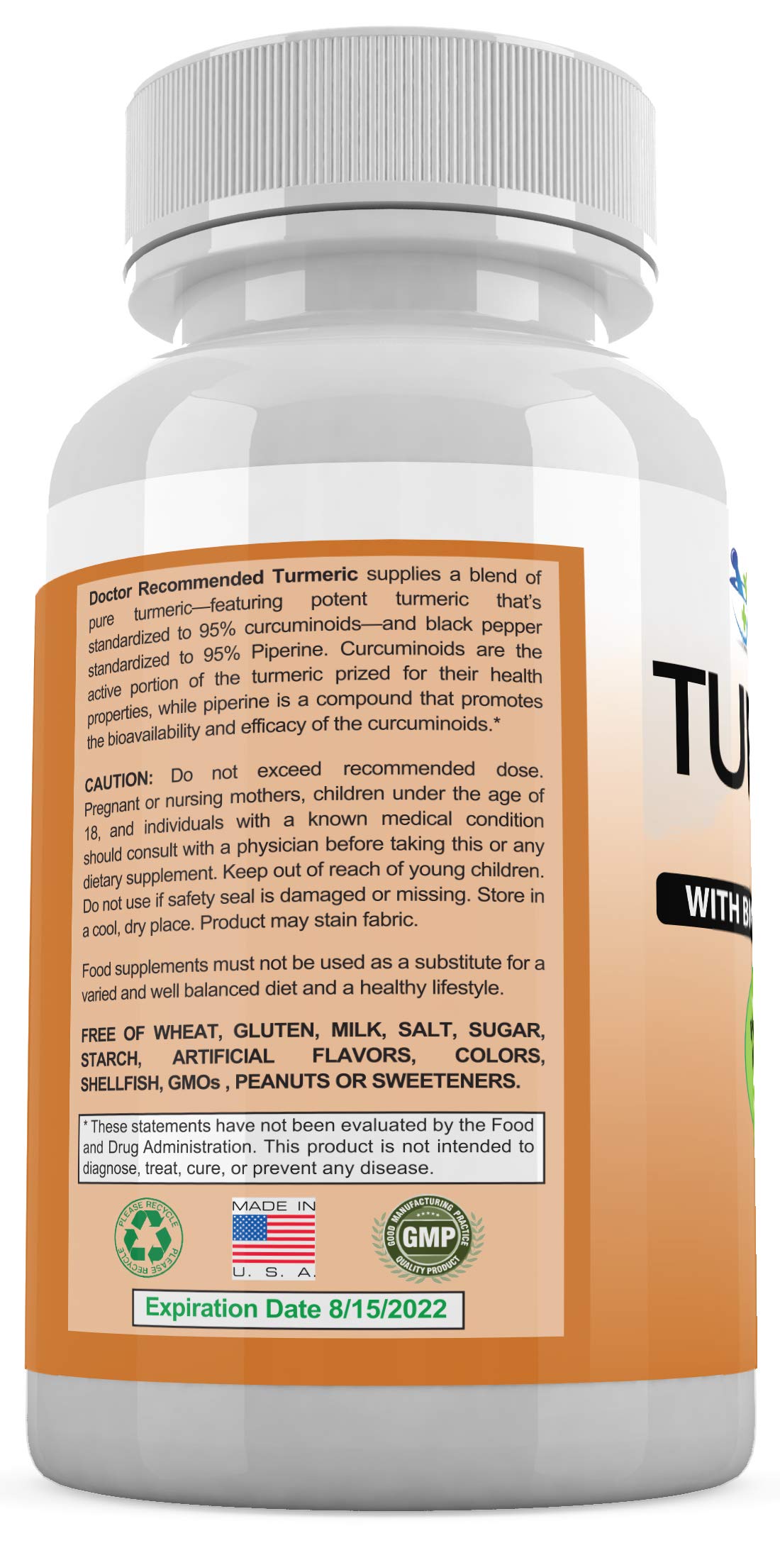 SUPPLEMENTS Turmeric Curcumin 1500mg ingredients list