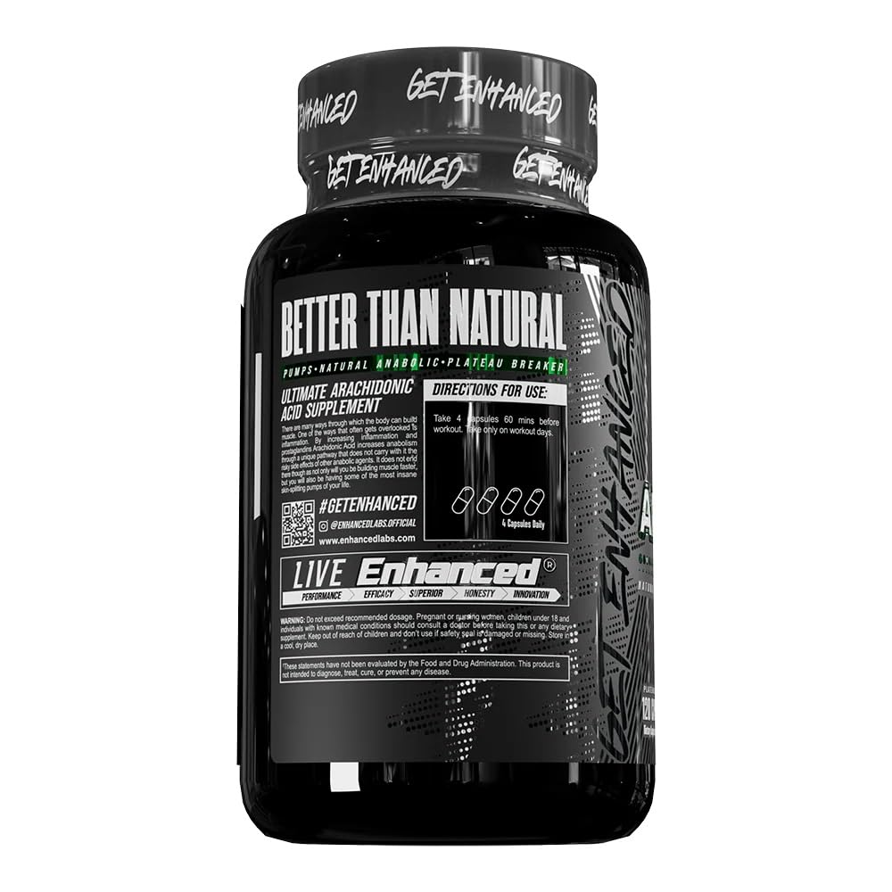 support Arachidonic Acid Supplement 350mg capsule bottle back view