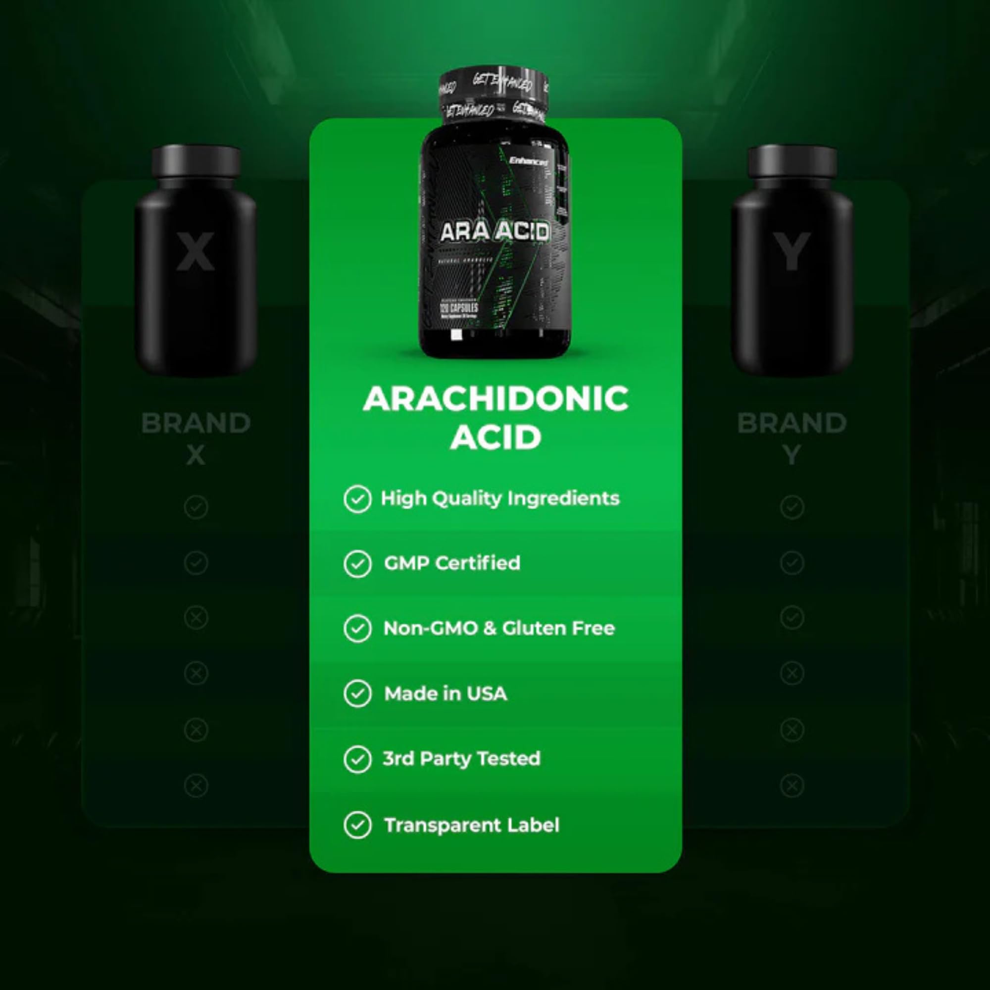 support Arachidonic Acid Supplement 350mg capsule bottle with measuring scoop