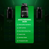support Arachidonic Acid Supplement 350mg capsule bottle with measuring scoop