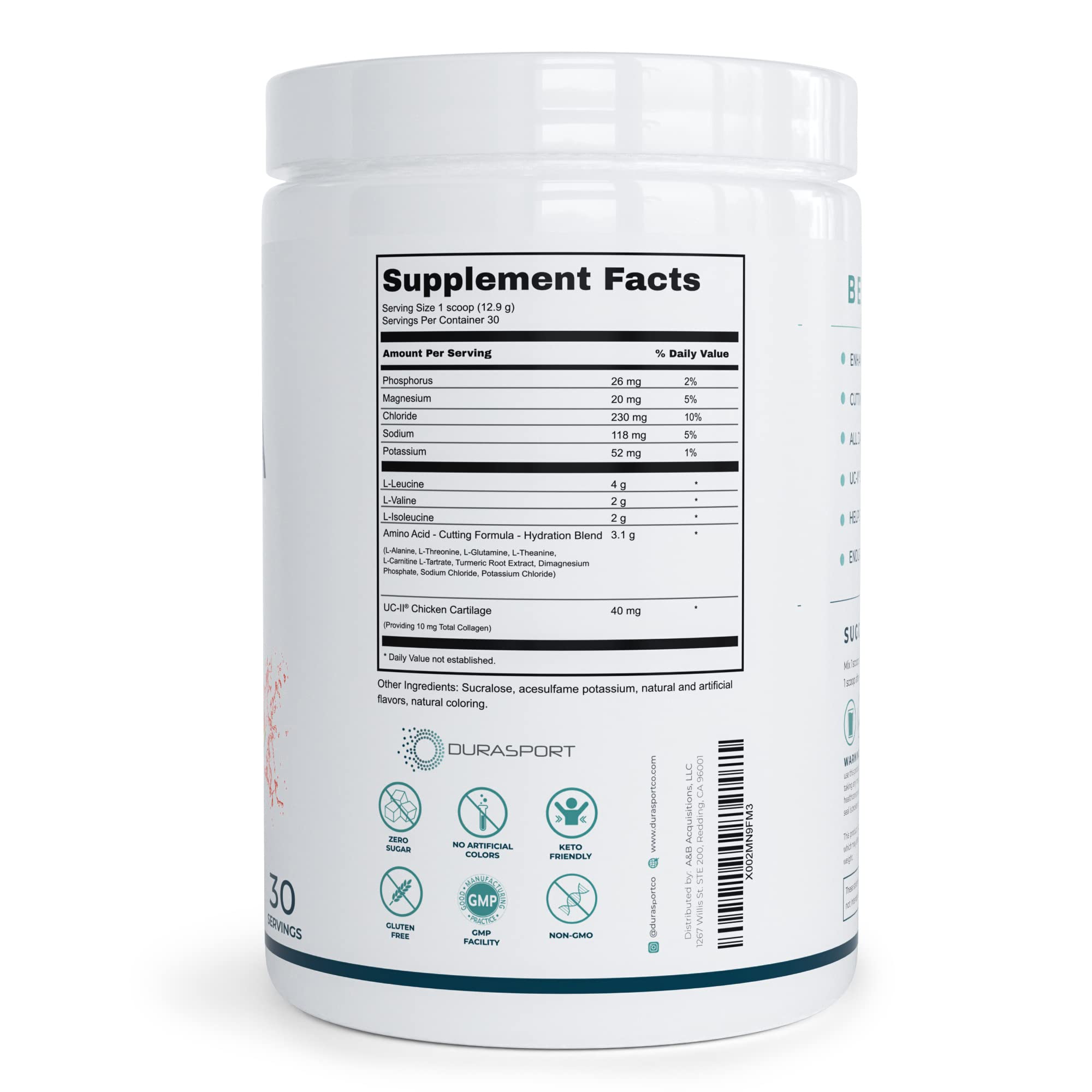 support-IT NUTRITION BCAA Powder packaging with ingredients list