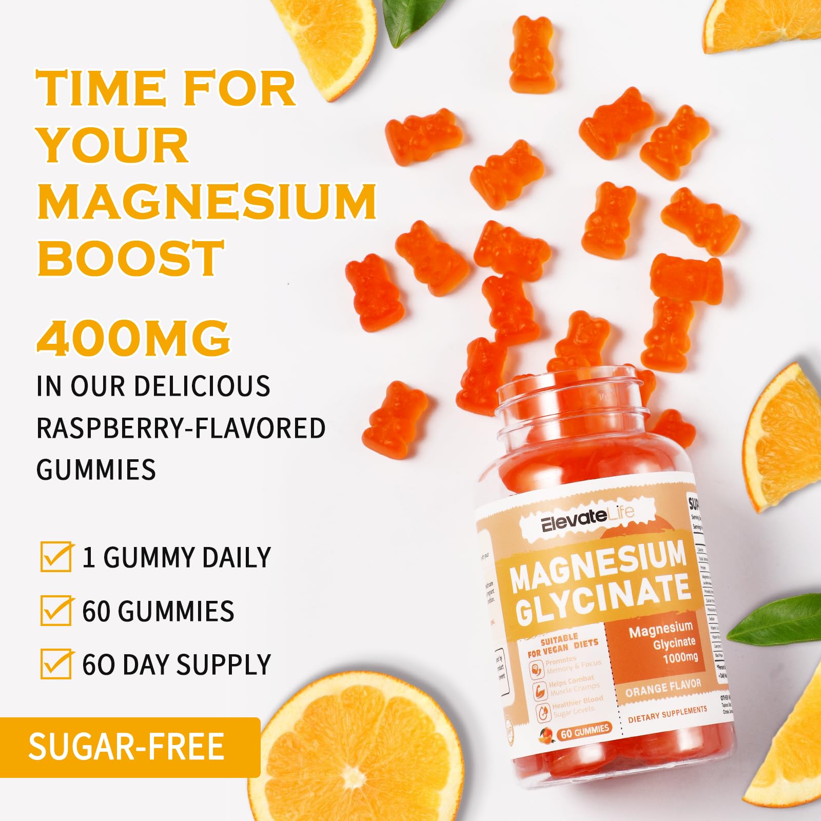 support Magnesium Gummies with fresh raspberries