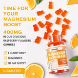 support Magnesium Gummies with fresh raspberries