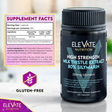 support NUTRITION Milk Thistle Supplement capsules in a bowl