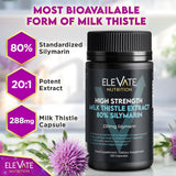 support NUTRITION Milk Thistle Supplement side view showing capsules