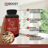support Reishi Mushroom Capsules with glass of water