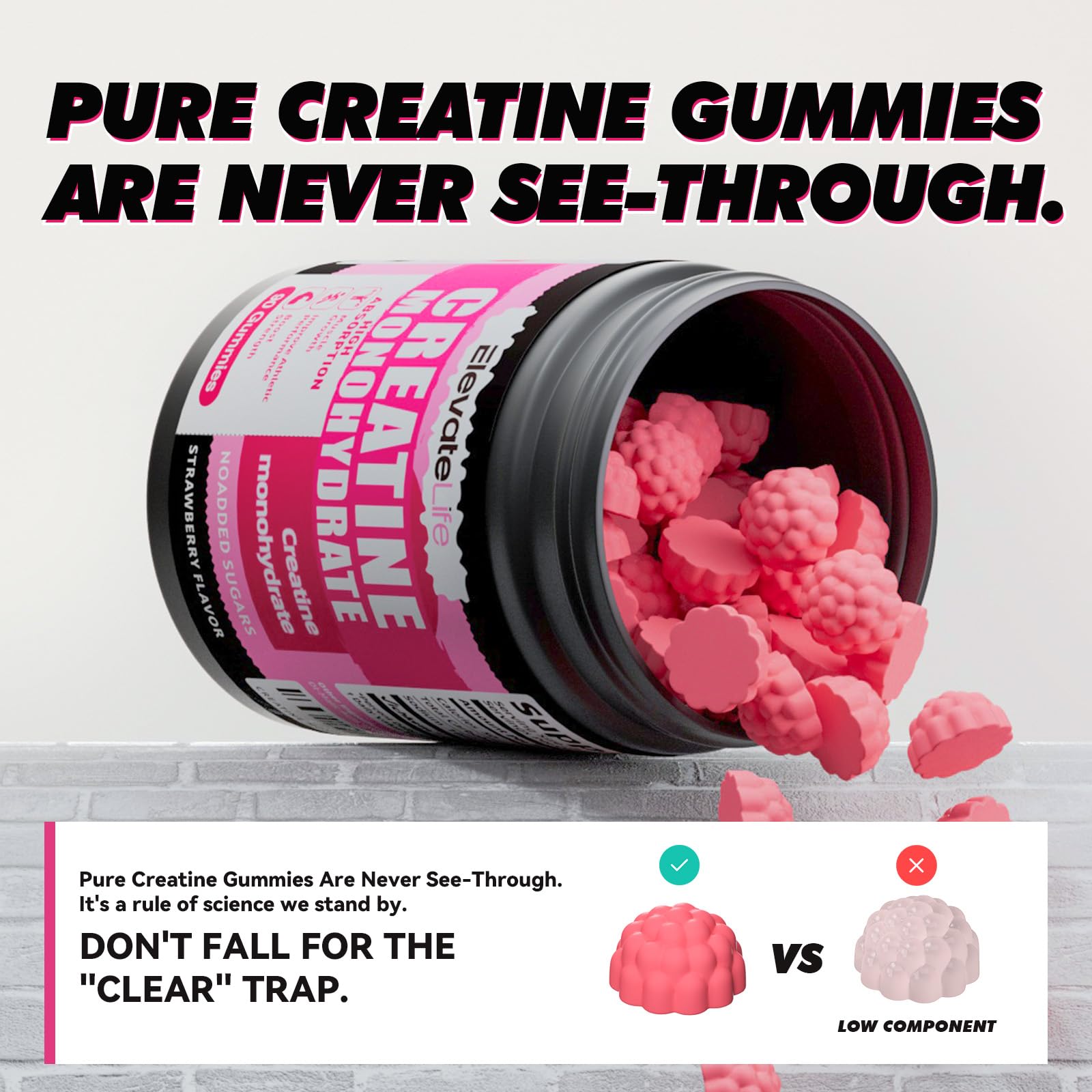 support Strawberry Creatine Gummies nutritional information