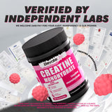 support Strawberry Creatine Gummies on a gym bench