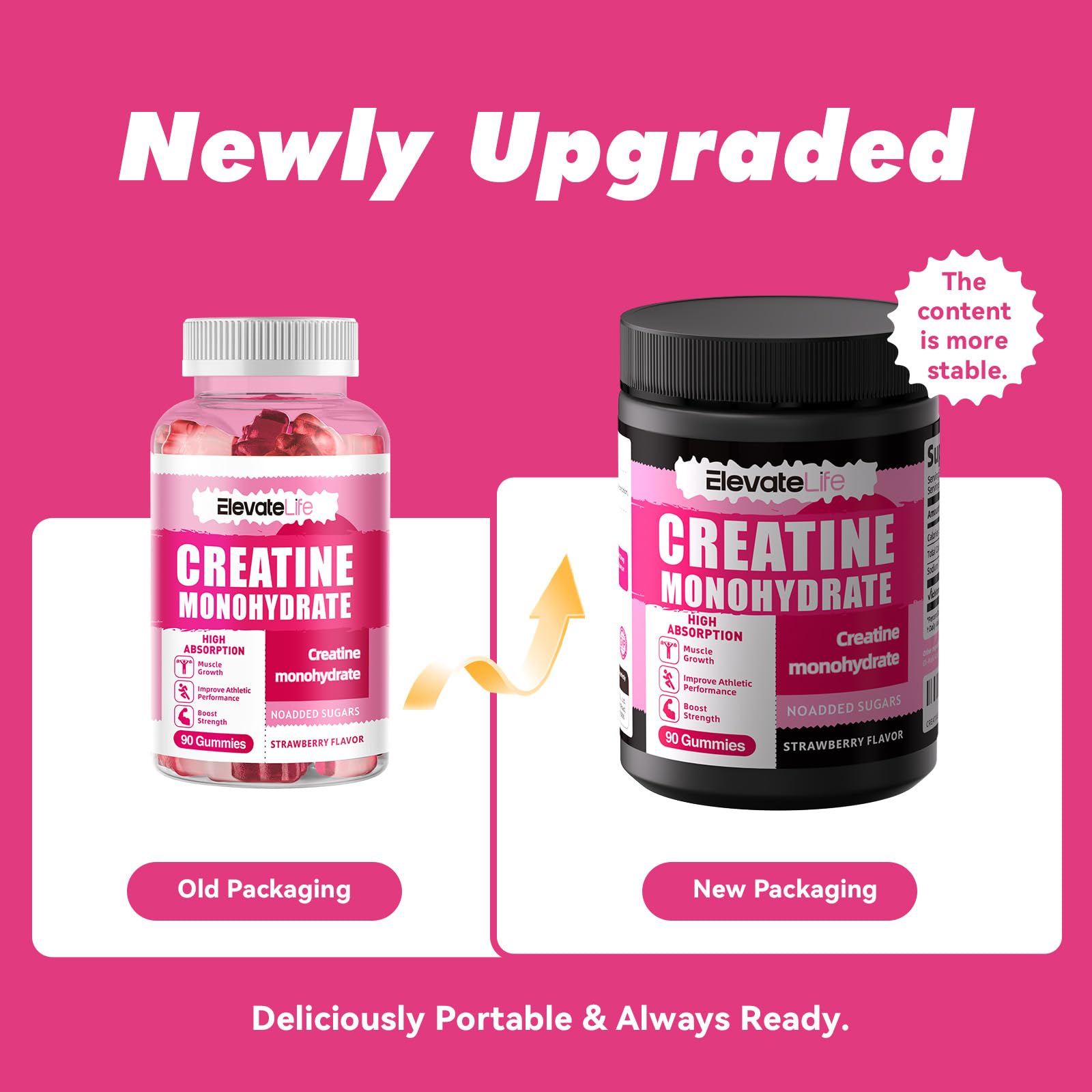 support Strawberry Creatine Gummies showing gummy texture