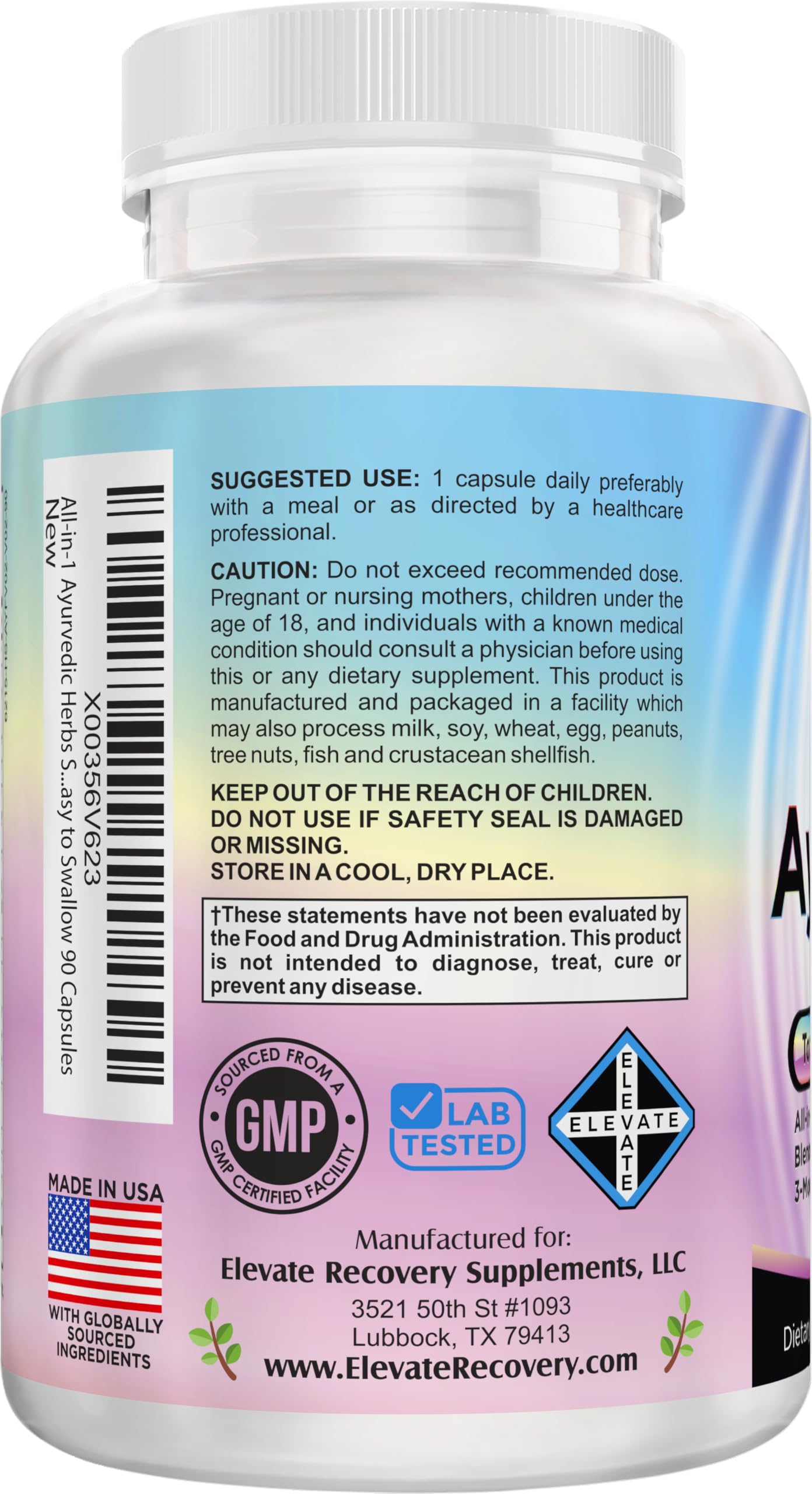 support use Ayurvedic Herbs Supplement capsules in a hand