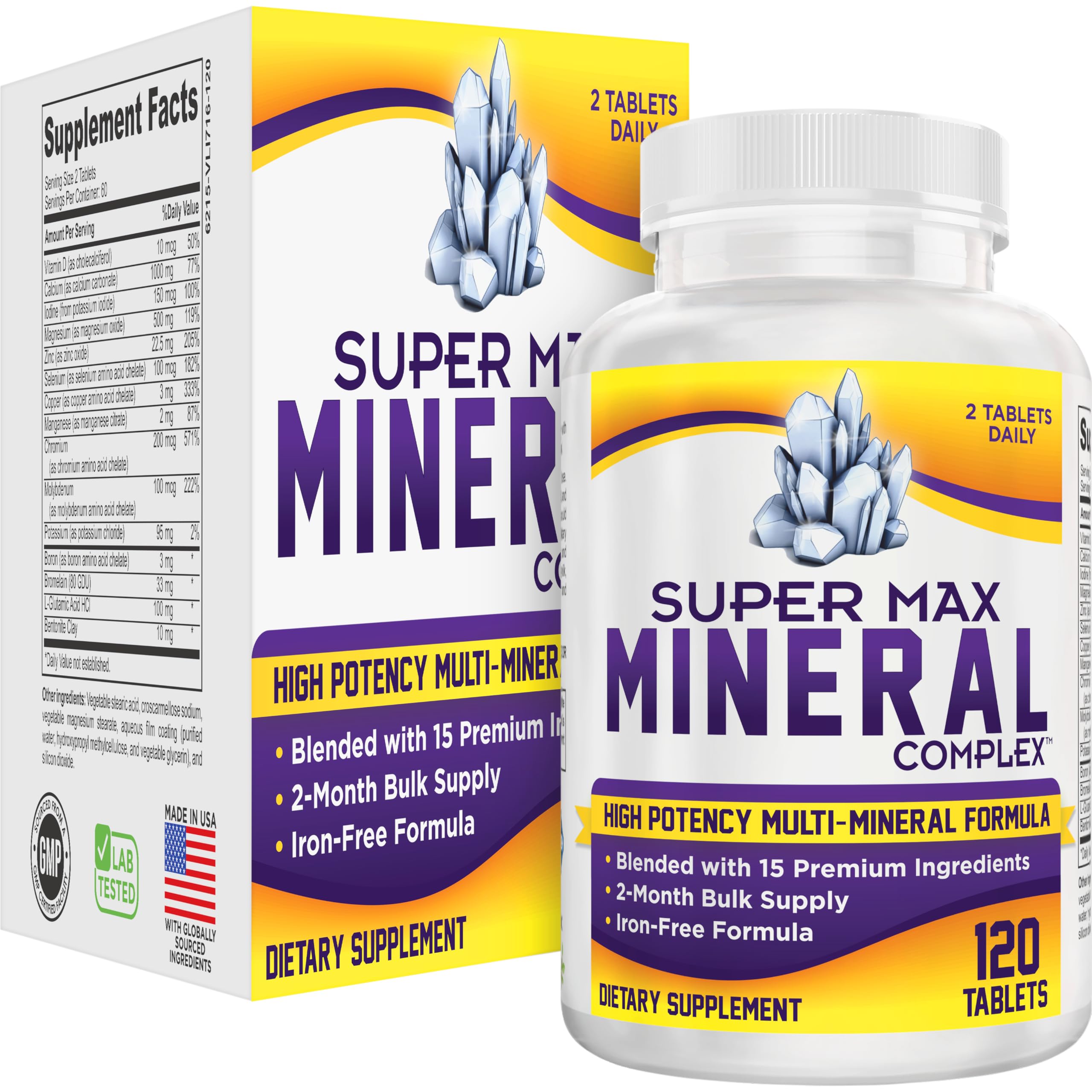 support use Multimineral Complex 120 Tablets front view