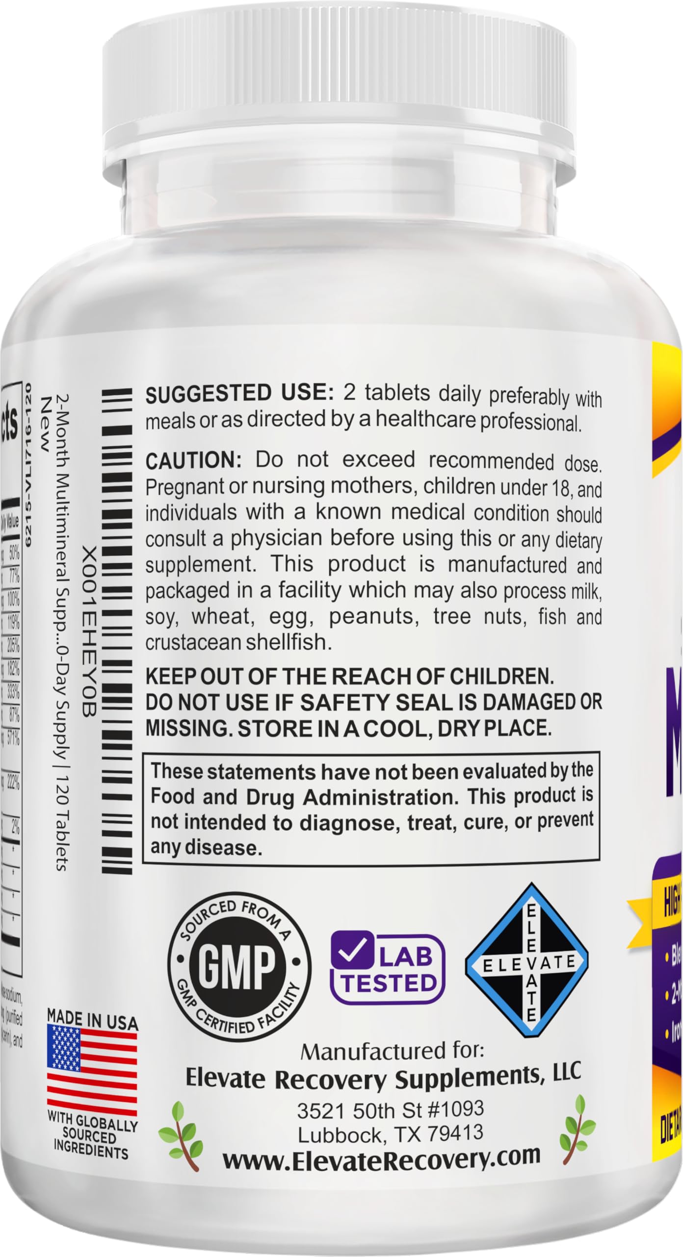 support use Multimineral Complex tablets close-up