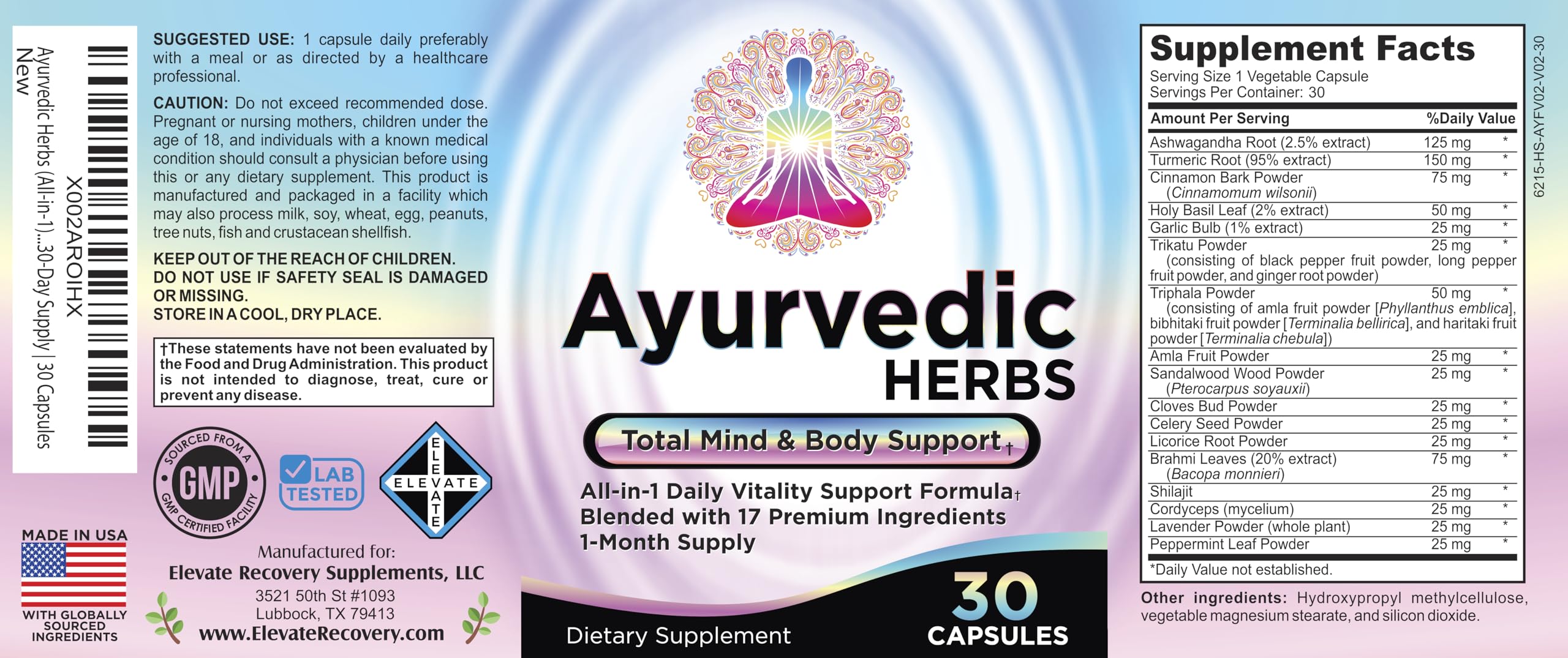 support use Supplements Ayurvedic Herbs Capsules displayed with herbs