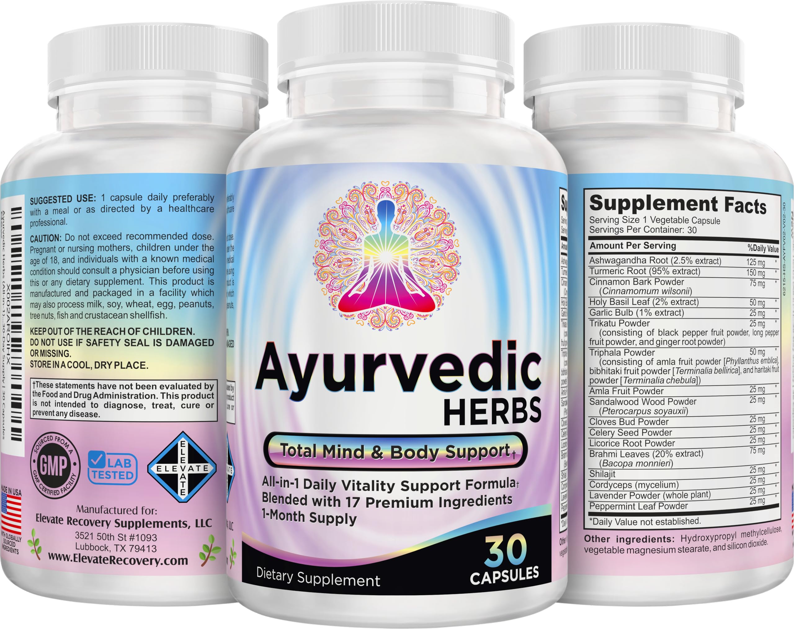 support use Supplements Ayurvedic Herbs Capsules with ingredients list