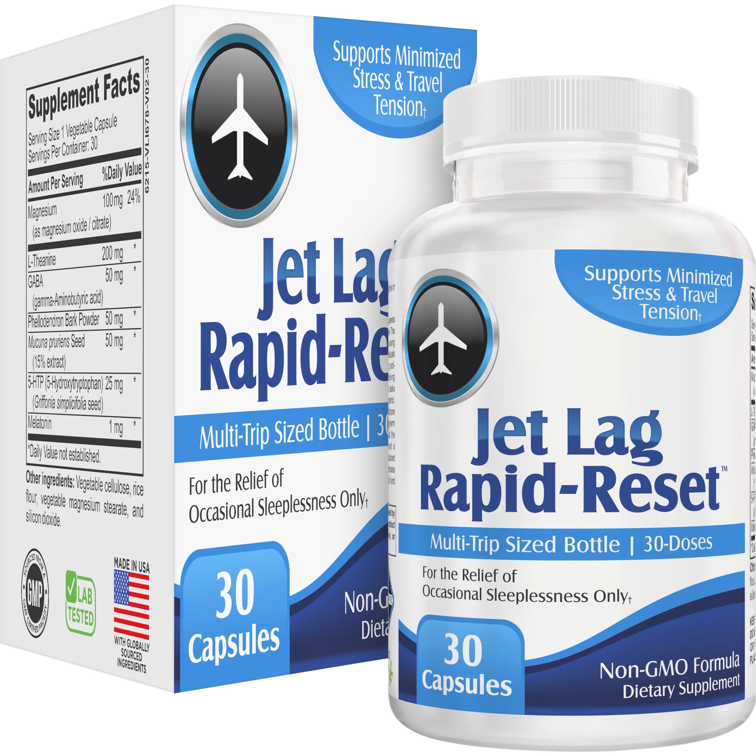 support use Supplements Jet Lag Travel Formula 30 Capsules front view
